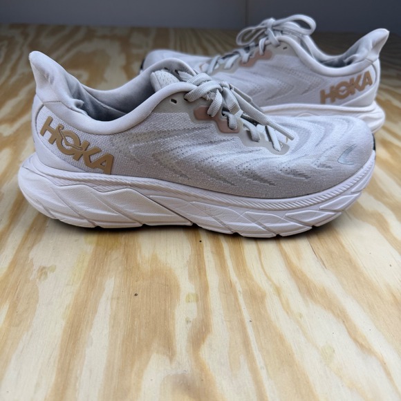 Hoka One One Shoes - Hoka Clifton 8 Womens 7.5 Running Shoes Grey Rose Gold Summer Song